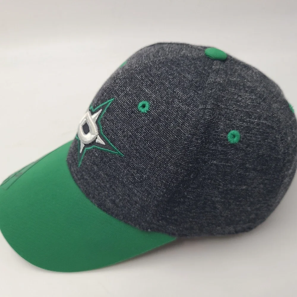 Youth Dallas Stars Hat Fitted One Size Reebok Gray Green NHL Hockey Center Ice